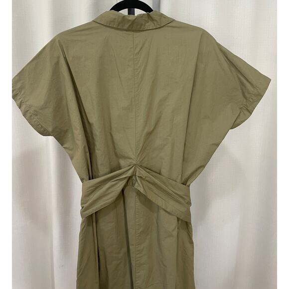 Derek Lam 10 Crosby Mikala Cotton-Poplin Midi Shirt Dress Oregano Size Large NWT - Picture 10 of 13